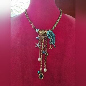 Euc Betsey Johnson skeleton fish necklace